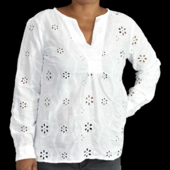 CHRISTIAN SIRIANO New York White Eyelet Blouse - Picture 7 of 7